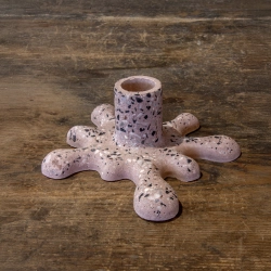 Świecznik marmurowy dekoracyjny z betonu na 1 tealight Dodo – Kleks Marble 1 | Artystyczny