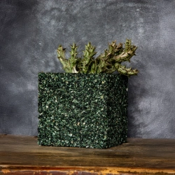 Luksusowa donica marmurowa 15x15x15 cm Marbi - Green 2 | Włoski design