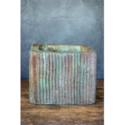 Doniczka loft w paski 25×25×21 cm – Ferro Corteza M | Art Con Design