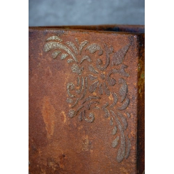 Osłonka na doniczkę wysoka brązowa 21x21x30 cm – wzór 3D w kątach, ręcznie robiona