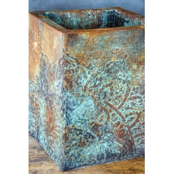 Donica loft z mandalą 25×25×30 cm – Ferro Flora LH | Art Con Design