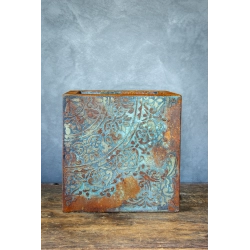 Donica loft z ornamentem 30×30×30 cm – Ferro Ornata Blue LS | Art Con Design
