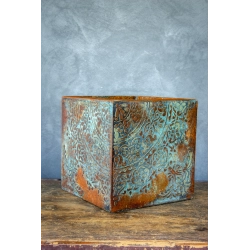 Donica loft z ornamentem 30×30×30 cm – Ferro Ornata Blue LS | Art Con Design