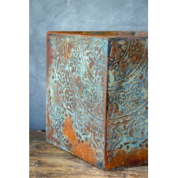 Donica loft z ornamentem 30×30×30 cm – Ferro Ornata Blue LS | Art Con Design