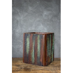 Donica loft w pionowe paski 3D 25×25×30 cm – Ferro Corteza Red LHR | Art Con Design