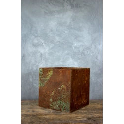 Osłonka na doniczkę loft korten – kwadratowa 30 × 30 × 30 cm, dekor 3D