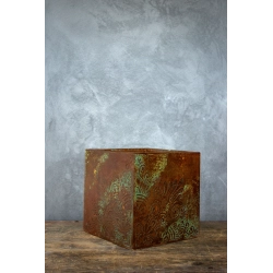 Osłonka na doniczkę loft korten – kwadratowa 30 × 30 × 30 cm, dekor 3D