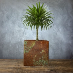 Osłonka na doniczkę loft korten – kwadratowa 30 × 30 × 30 cm, dekor 3D