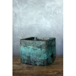 Turkusowa doniczka loft 25×25×21 cm – Ferro Marina M | Art Con Design