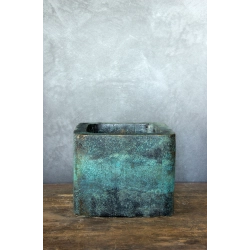 Turkusowa doniczka loft 25×25×21 cm – Ferro Marina M | Art Con Design
