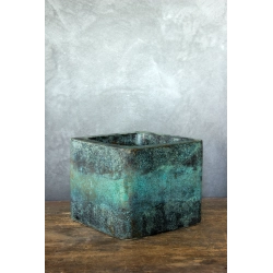 Turkusowa doniczka loft 25×25×21 cm – Ferro Marina M | Art Con Design