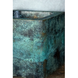 Turkusowa doniczka loft 25×25×21 cm – Ferro Marina M | Art Con Design