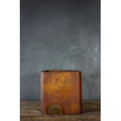 Osłonka 30×30×30 cm z efektem rdzy i motywem planet – dekoracja industrialna