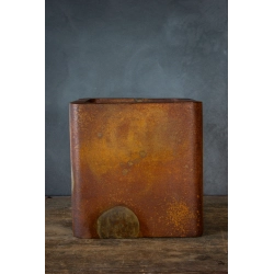 Osłonka 30×30×30 cm z efektem rdzy i motywem planet – dekoracja industrialna