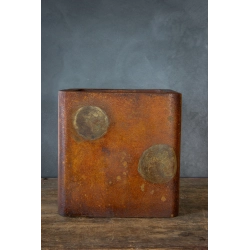 Osłonka 30×30×30 cm z efektem rdzy i motywem planet – dekoracja industrialna