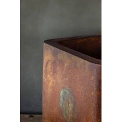 Osłonka 30×30×30 cm z efektem rdzy i motywem planet – dekoracja industrialna