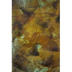 Osłonka na doniczkę 30 × 30 × 30 cm – ręcznie malowana, efekt kortenu z turkusową patyną