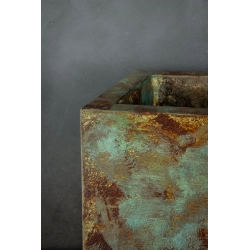 Donica loft z efektem antycznego metalu 25×25×30 cm – Ferro Verdi LH | Art Con Design