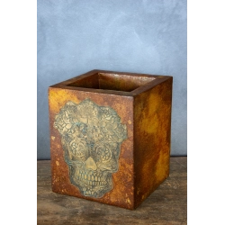 Donica loft z motywem czaszki 25×25×30 cm – Ferro Calavera LH | Art Con Design