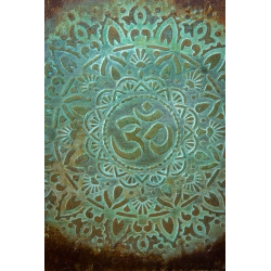 Luksusowa osłonka na doniczkę z symbolem OM 30 × 30 × 30 cm – efekt kortenu, ręcznie wykonana