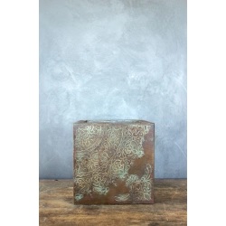 Donica loft z roślinnym reliefem 3D 30×30×30 cm – Ferro Ornata LS | Art Con Design