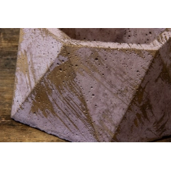 Pudrowa doniczka betonowa Dodo 12 cm – sześciokątna Dafne Powder, ręcznie malowana