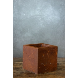 Betonowa donica 15×15×15 cm Dodo – industrialna, efekt rdzy