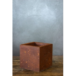 Betonowa osłonka na doniczkę 15×15×15 cm Dodo – industrialna, efekt rdzy