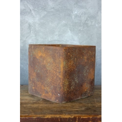 Donica, Osłonka na doniczkę efekt kortenu 30 × 30 × 30 cm – ręcznie wykonana, rustykalna, premium