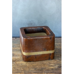 Donica z efektem kortenu 25 × 25 × 21 cm – artystyczna, ręcznie malowana, premium