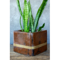 Donica z efektem kortenu 25 × 25 × 21 cm – artystyczna, ręcznie malowana, premium