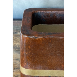 Donica z efektem kortenu 25 × 25 × 21 cm – artystyczna, ręcznie malowana, premium