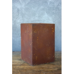 Donica industrialna z rdzawym wykończeniem 21 x 21 x 30 cm – odporna na UV i wodę, ręcznie wykonana