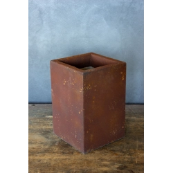 Donica industrialna z rdzawym wykończeniem 21 x 21 x 30 cm – odporna na UV i wodę, ręcznie wykonana