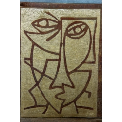 Donica loft z motywem twarzy 30×30×30 cm – Ferro Volto LHR | Art Con Design