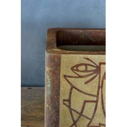 Donica loft z motywem twarzy 30×30×30 cm – Ferro Volto LHR | Art Con Design