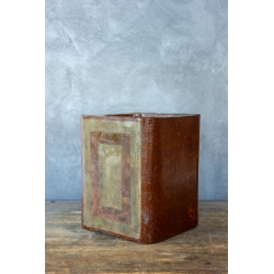 Donica w efekcie cortenu z artystyczną patyną – 25 × 26 × 30 cm, ręcznie wykonana