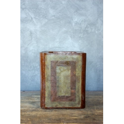 Donica w efekcie cortenu z artystyczną patyną – 25 × 26 × 30 cm, ręcznie wykonana