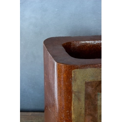 Donica w efekcie cortenu z artystyczną patyną – 25 × 26 × 30 cm, ręcznie wykonana