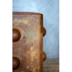 Luksusowa osłonka z wypukłymi formami 3D – efekt kortenu, ręcznie patynowana, 25×25×30 cm