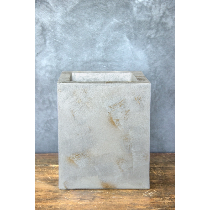 Ferro Verdi Silver LH – srebrna donica 25×25×30 cm w stylu minimalistycznym