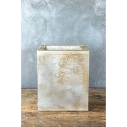 Ferro Palazzo Gold LH – elegancka donica z ornamentem 25×25×30 cm