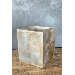 Ferro Palazzo Gold LH – elegancka donica z ornamentem 25×25×30 cm