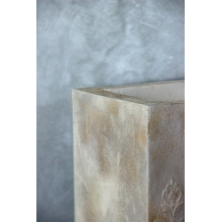 Ferro Palazzo Gray LH – donica z ornamentem 25×25×30 cm w kolorze szarego kamienia