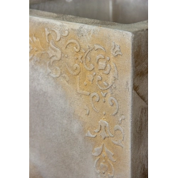 Ferro Palazzo Gray LH – donica z ornamentem 25×25×30 cm w kolorze szarego kamienia
