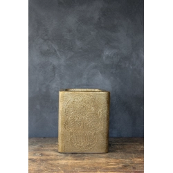 Ferro Calavera Gold LH – złota donica z motywem czaszki 25×25×30 cm