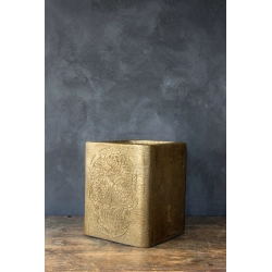 Ferro Calavera Gold LH – złota donica z motywem czaszki 25×25×30 cm