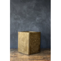 Ferro Calavera Gold LH – złota donica z motywem czaszki 25×25×30 cm