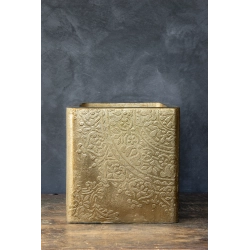 Ferro Ornata Gold L – złota donica z ornamentem 30×30×30 cm