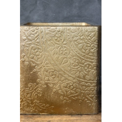 Ferro Ornata Gold L – złota donica z ornamentem 30×30×30 cm